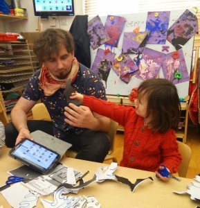 Touchscreen tablet in nursery